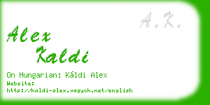 alex kaldi business card
